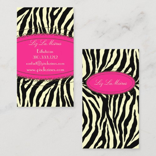 Trendy zebra print business cards