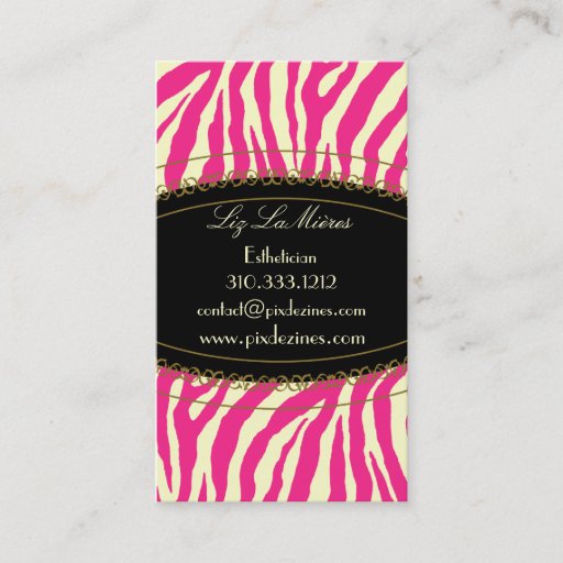 Customizable Trendy zebra print, hot pink business cards