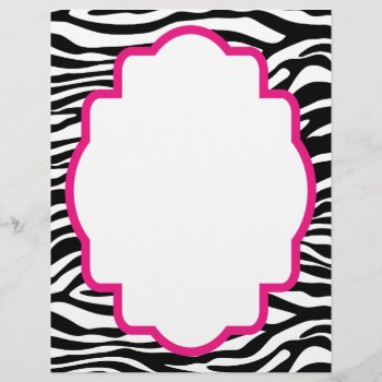Trendy Zebra Print With Pink Customized Letterhead by stripedhope at Zazzle