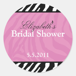 Trendy Zebra Stripe Customizable Favor Stickers