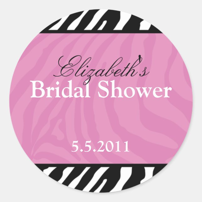 Trendy Zebra Stripe Customizable Favor Stickers (Front)