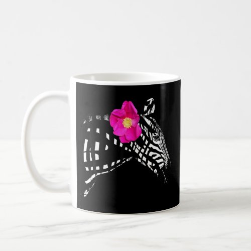 Trendy Zebra With Flower Hipster Animal Print Summ Coffee Mug