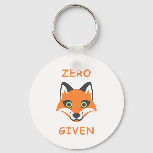 Trendy Zero Fox Given phrase Emoji Cartoon Keychain (Front)