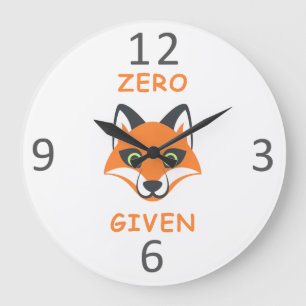 Trendy Zero Fox Given phrase Emoji Cartoon Large Clock