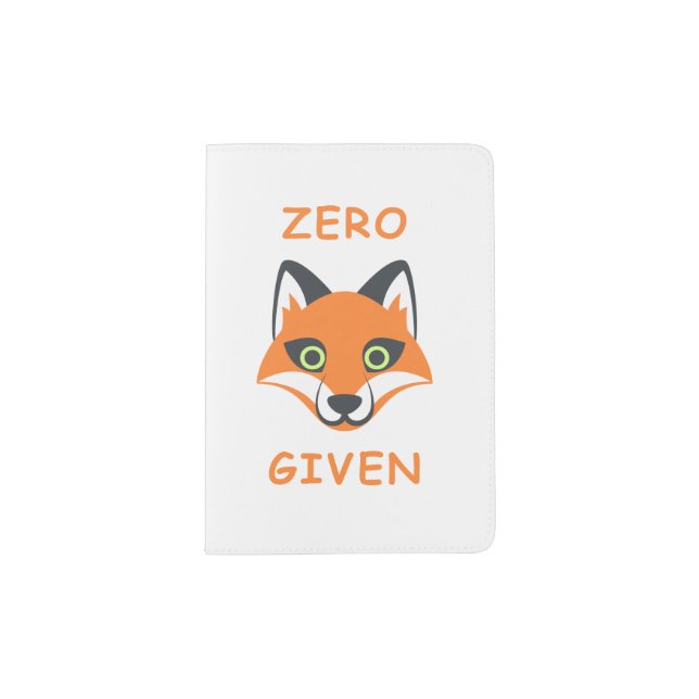 Trendy Zero Fox Given phrase Emoji Cartoon Passport Holder (Front)