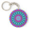 Trendy Zigzag Blue and Purple Kaleidoscope Circle