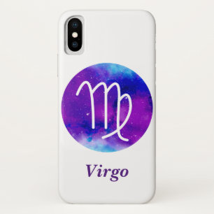 Trendy Zodiac Sign Virgo Purple Nebula iPhone X Case