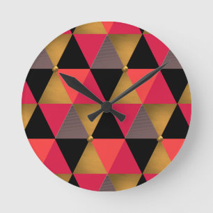 Trent Color Coral ,rose,ambra, Round Clock