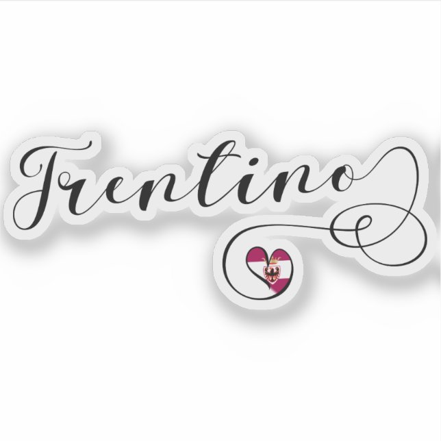 Trentino Heart Flag, Province of Trento, Italy Sticker (Front)