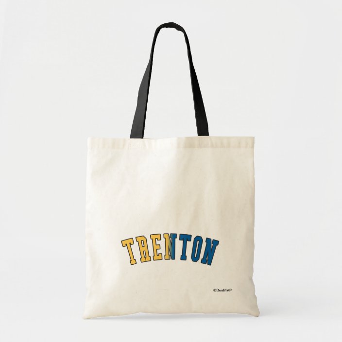 Trenton in New Jersey State Flag Colors Canvas Bag