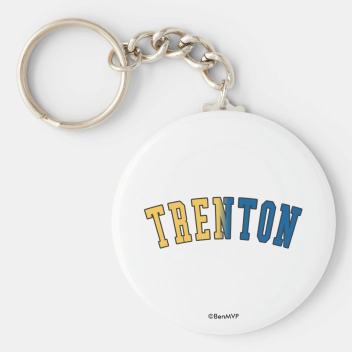 Trenton in New Jersey State Flag Colors Keychain