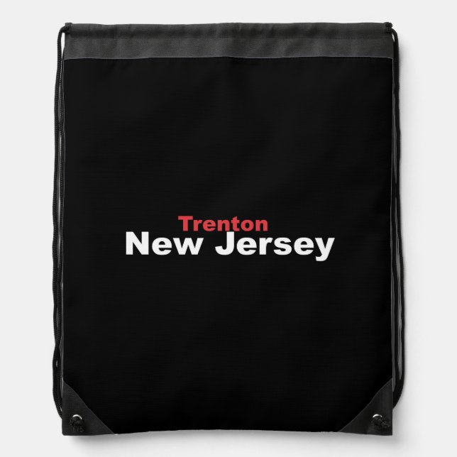 Trenton, New Jersey Drawstring Backpack (Front)