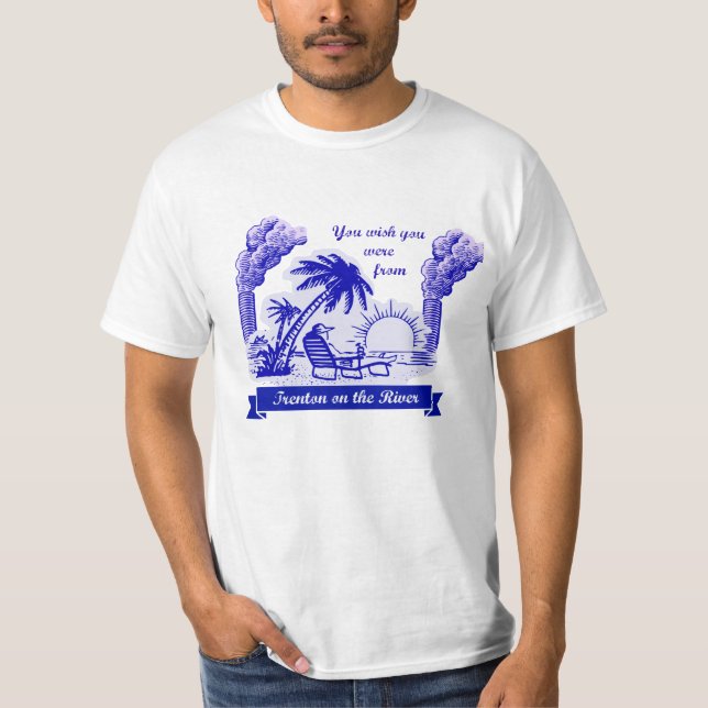 Trenton on the River Sunning by the Stacks  T-Shirt (Front)