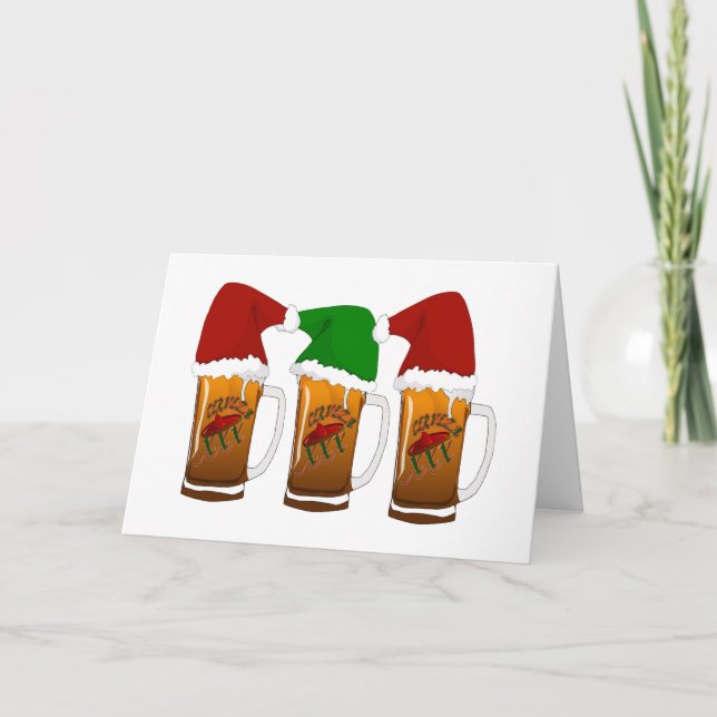 Tres Amigos Christmas Cerveza Holiday Card (Front)