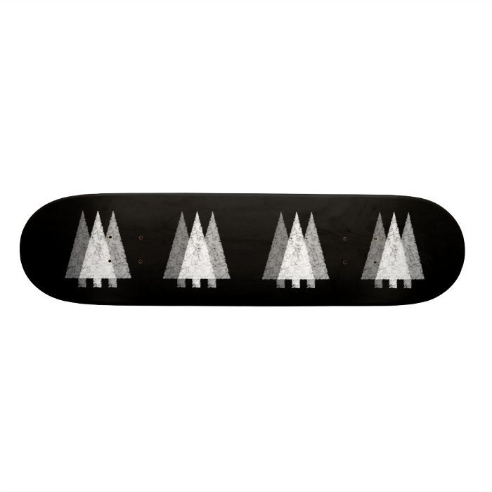 Tres árboles festivos. Blanco en negro Patineta Personalizada de