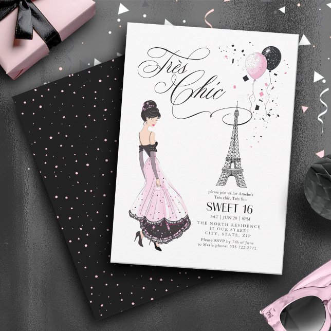 Trés Chic Parisian Sweet 16 ID1162 Invitation (Creator Uploaded)