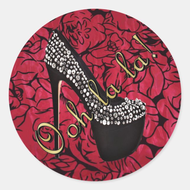 Tres Chic Rouge Fleurs Sticker (Front)