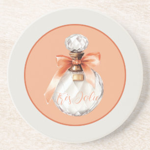Très Jolie (very pretty) Perfume Bottle Ribbon Coaster
