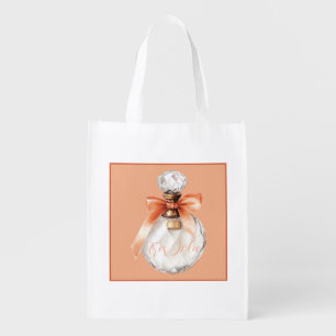 Très Jolie (very pretty) Perfume Bottle Ribbon Grocery Bag