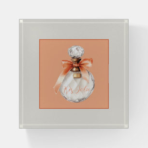 Très Jolie (very pretty) Perfume Bottle Ribbon Paperweight