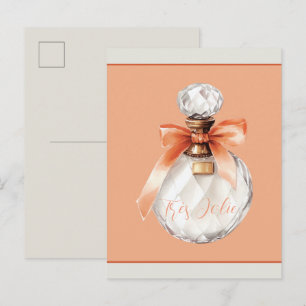 Très Jolie (very pretty) Perfume Bottle Ribbon Postcard