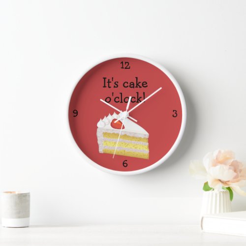 Tres Leches Flavor Cake OClock dessert theme red Clock