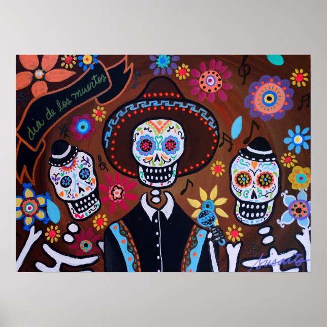 TRES MARIACHIS DAY OF THE DEAD POSTERS (Front)