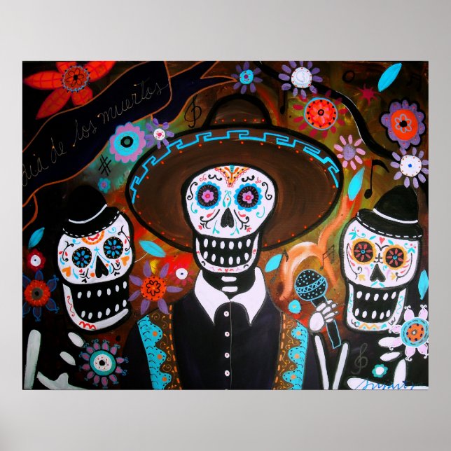TRES MARIACHIS DIA DE LOS MUERTOS POSTER (Front)
