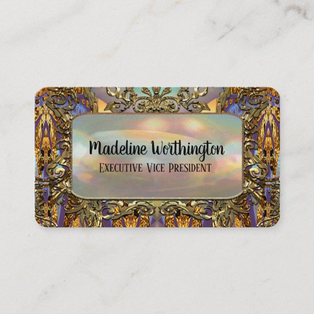 Très orné Elegant French  Baroque Professional Business Card (Front)