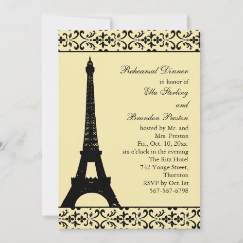 Tres Paris Rehearsal Dinner (yellow) Card