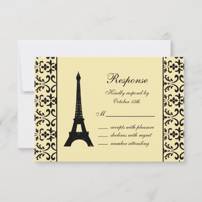 Tres Paris RSVP (yellow) Card (Front)