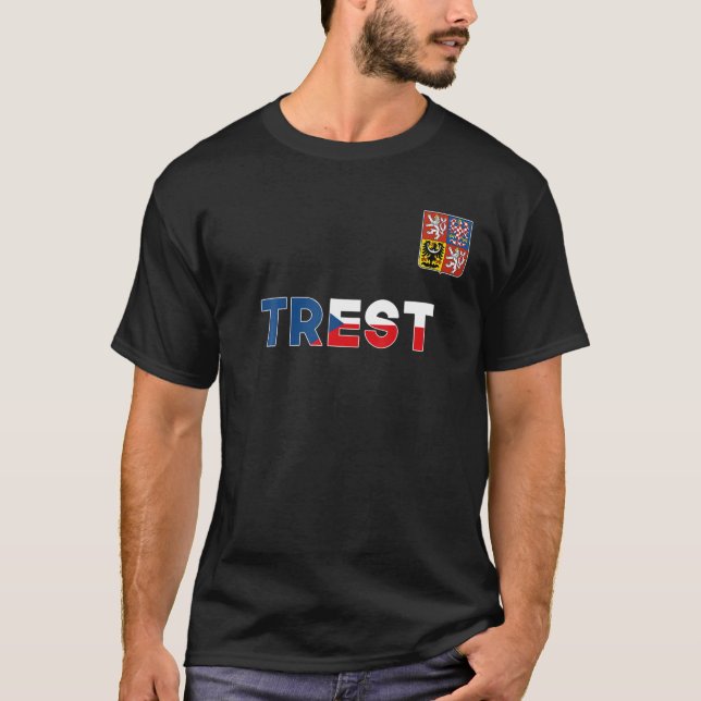 Trest Czech Republic Heart Flag Lion Coat Of Arm E T-Shirt (Front)