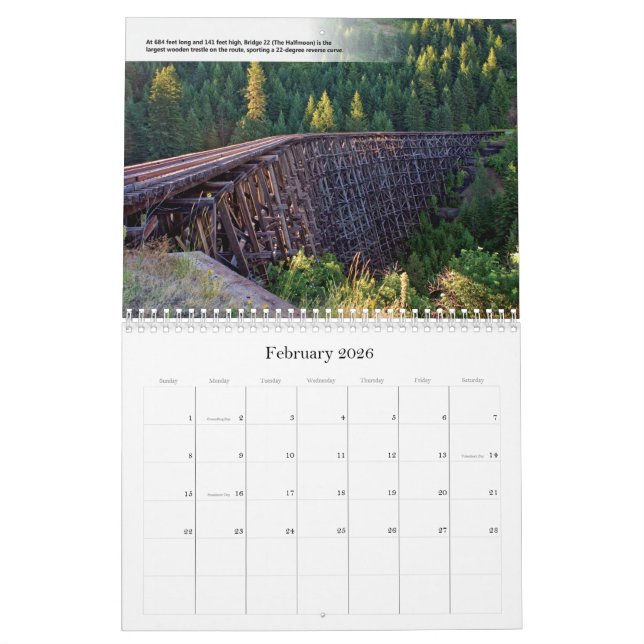 Trestles of the Camas Prairie Railroad Calendar (Feb 2026)