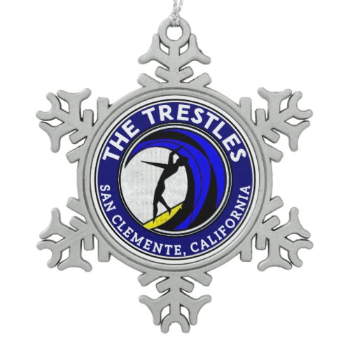 Trestles San Clemente California Surfing Surf Snowflake Pewter Christmas Ornament