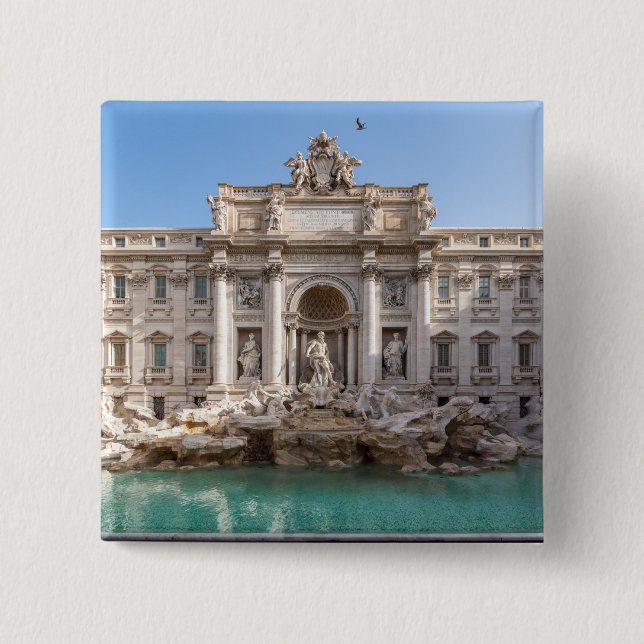Trevi Fountain at early morning - Rome, Italy Button (Front)