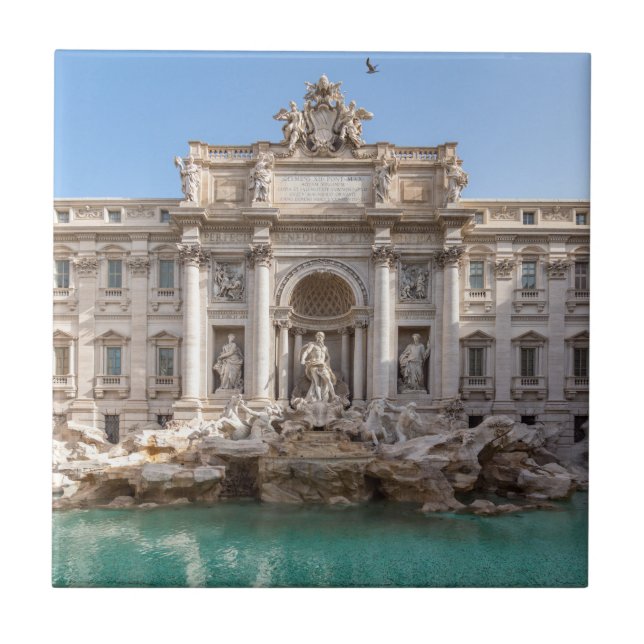 Trevi Fountain at early morning - Rome, Italy Ceramic Tile (Front)