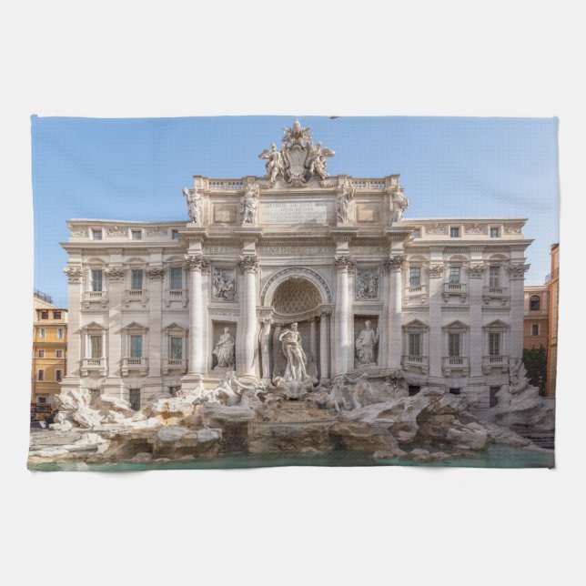 Trevi Fountain at early morning - Rome, Italy Kitchen Towel (Horizontal)
