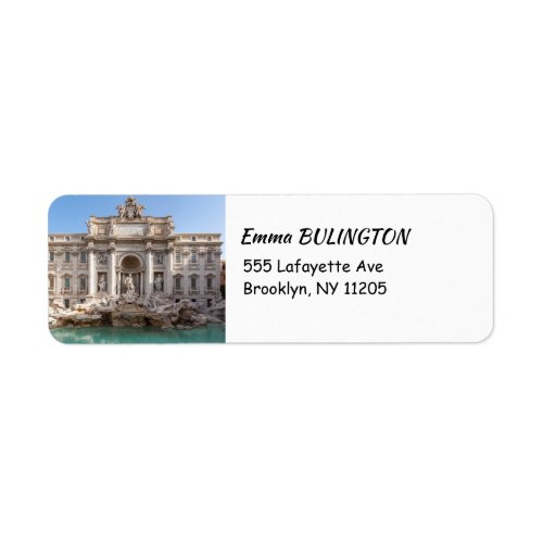Trevi Fountain at early morning _ Rome Italy Label