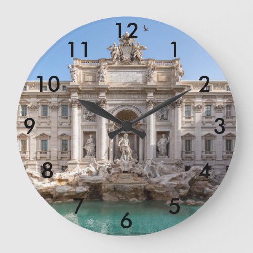 Trevi Fountain at early morning _ Rome Italy Large Clock