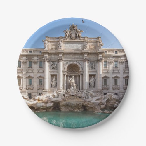 Trevi Fountain at early morning _ Rome Italy Paper Plates