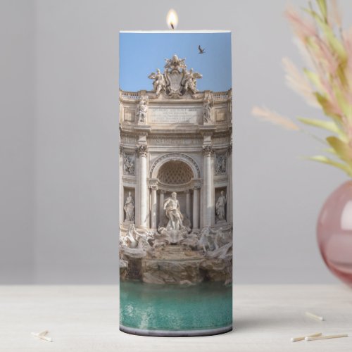 Trevi Fountain at early morning _ Rome Italy Pillar Candle
