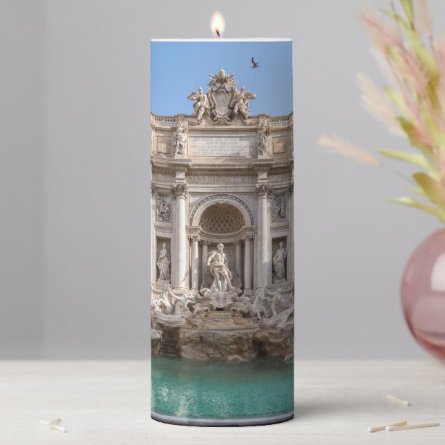 Trevi Fountain at early morning - Rome, Italy Pillar Candle (In Situ)