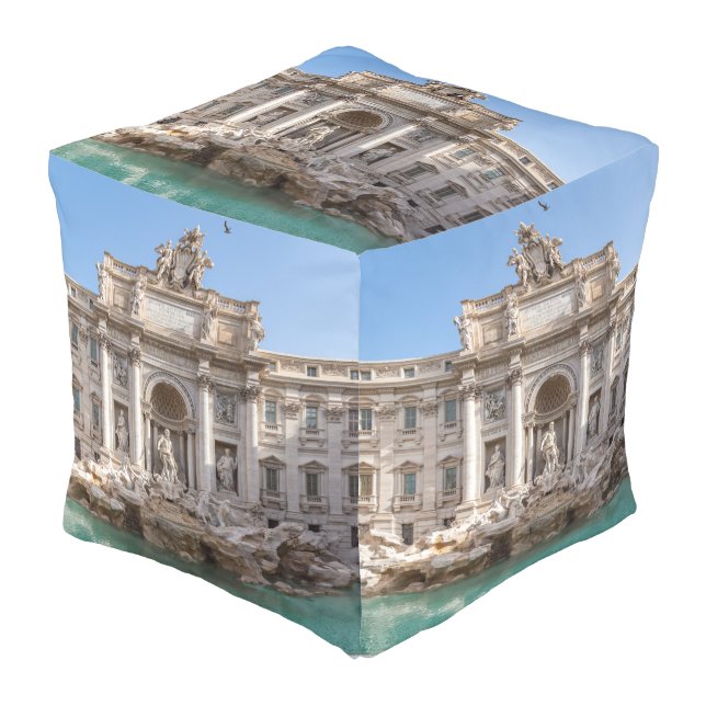 Trevi Fountain at early morning - Rome, Italy Pouf (Angled Front)