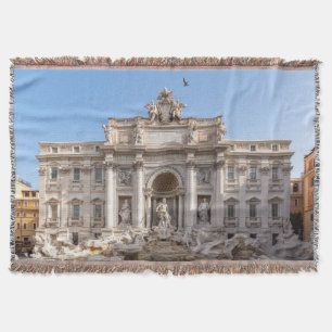 Trevi Fountain at early morning - Rome, Italy Throw Blanket