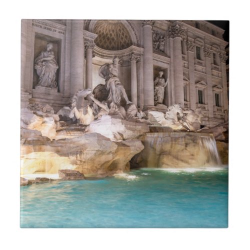 Trevi Fountain at night _ Rome Italy Ceramic Tile