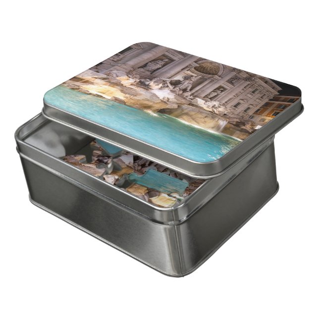 Trevi Fountain at night - Rome, Italy Jigsaw Puzzle (Lid Open)