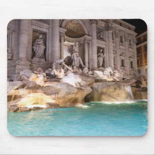 Trevi Fountain at night - Rome, Italy Mouse Pad