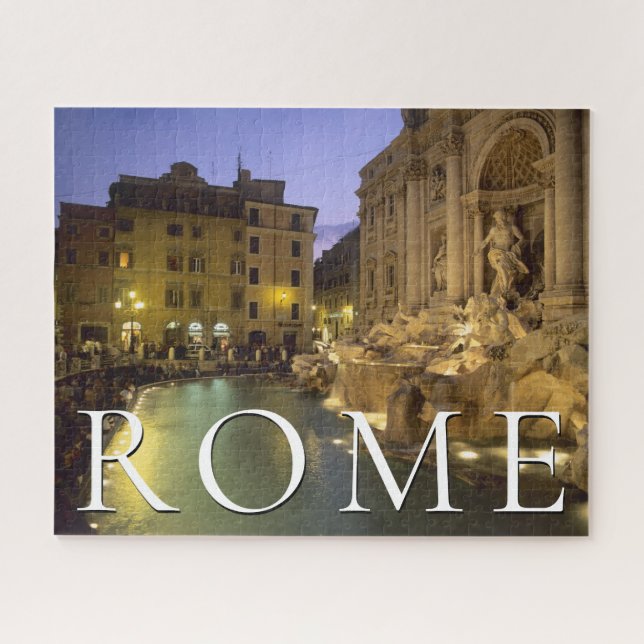 Trevi Fountain at Night | Rome, Lazio, Italy Jigsaw Puzzle (Horizontal)