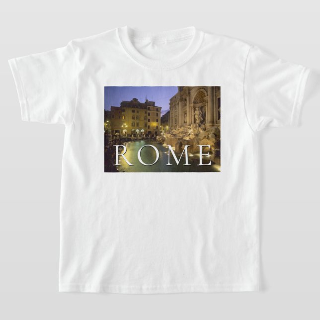 Trevi Fountain at Night | Rome, Lazio, Italy T-Shirt (Laydown)