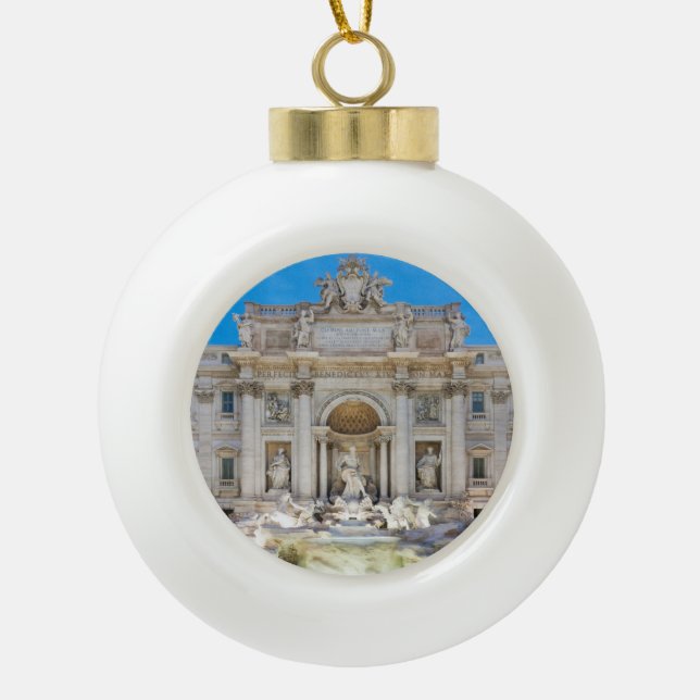Trevi fountain ceramic ball christmas ornament (Front)